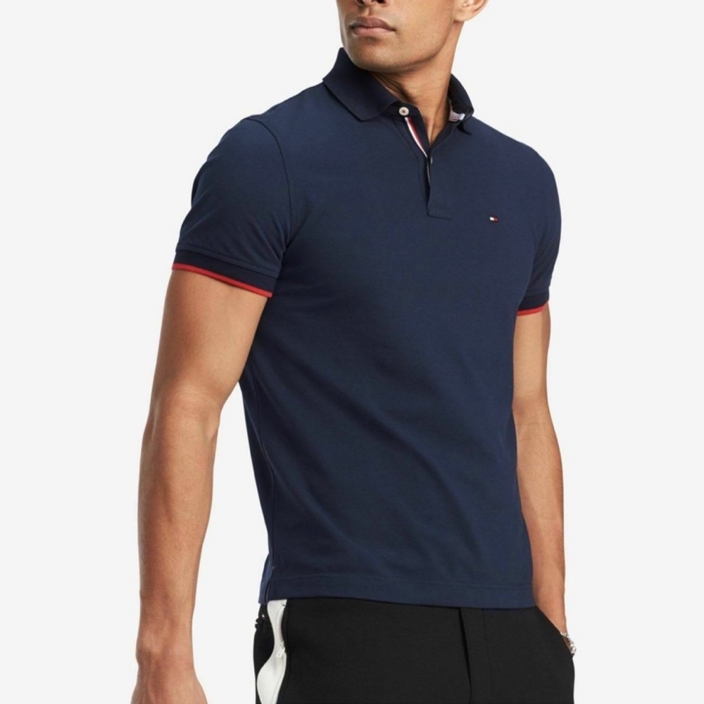 Tommy Hilfiger cowl neck men slim custom fit blue size xxl